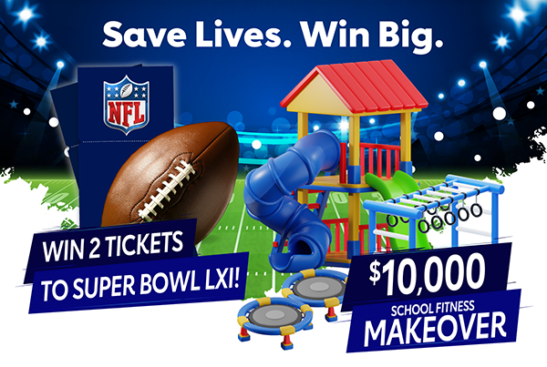 WIN TWO TICKETS TO SUPERBOWL LX!, $10,000 SCHOOL FITNESS MAKEOVER